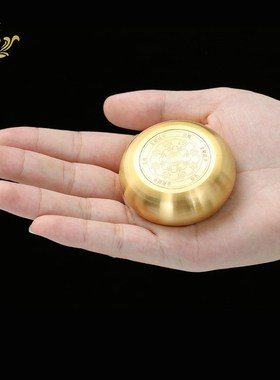 指捻旋转轮纯铜掌中摆件指尖陀螺减压藏族转简经迷你转金筒手把件