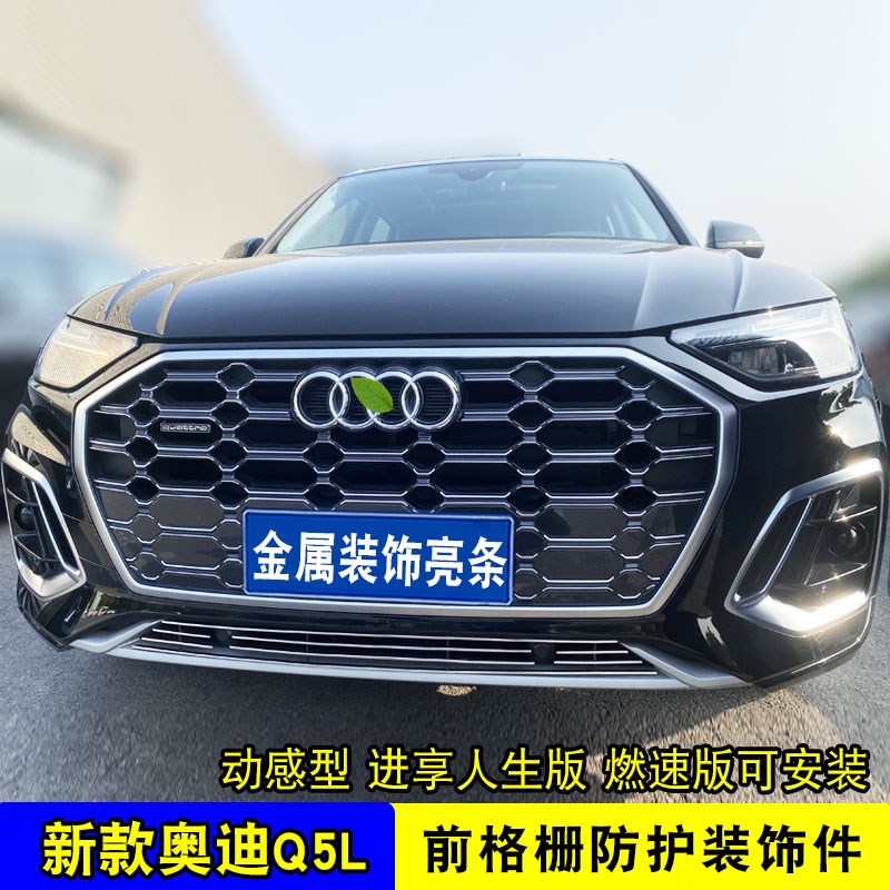 奥迪q5l中网前脸改装防虫网配件 新能源前杠专用汽车用品装饰亮条