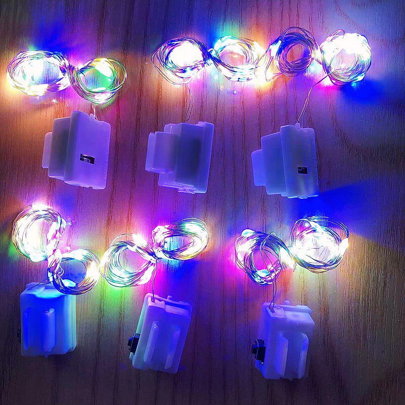 2米卡扣款灯线diy手工led灯带波波球蝴蝶闪光气球网红花束装饰灯