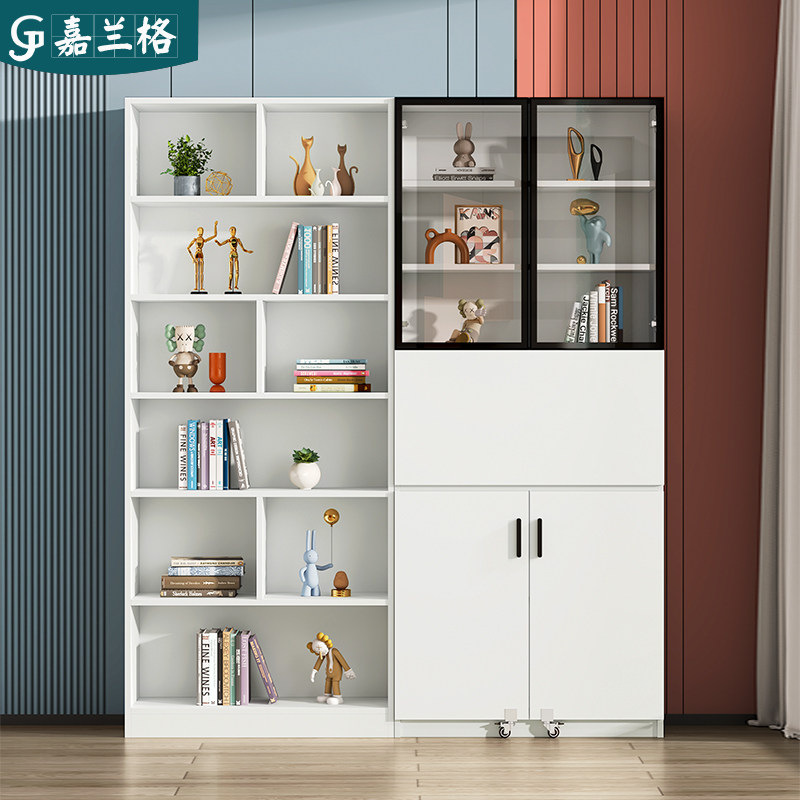 折叠书桌书架一体书柜组合学生写字桌家用多功能电脑桌定制9FL18