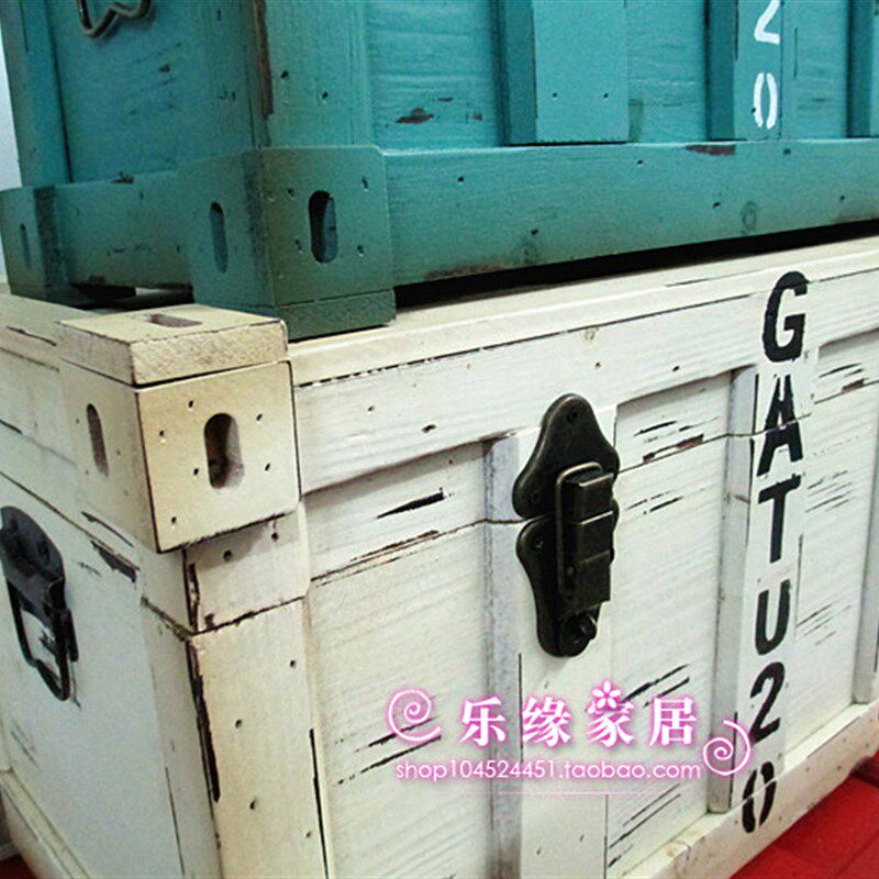 集装箱木箱 复古箱子 收纳箱 酒吧服装店橱窗陈列道具 室内装饰品