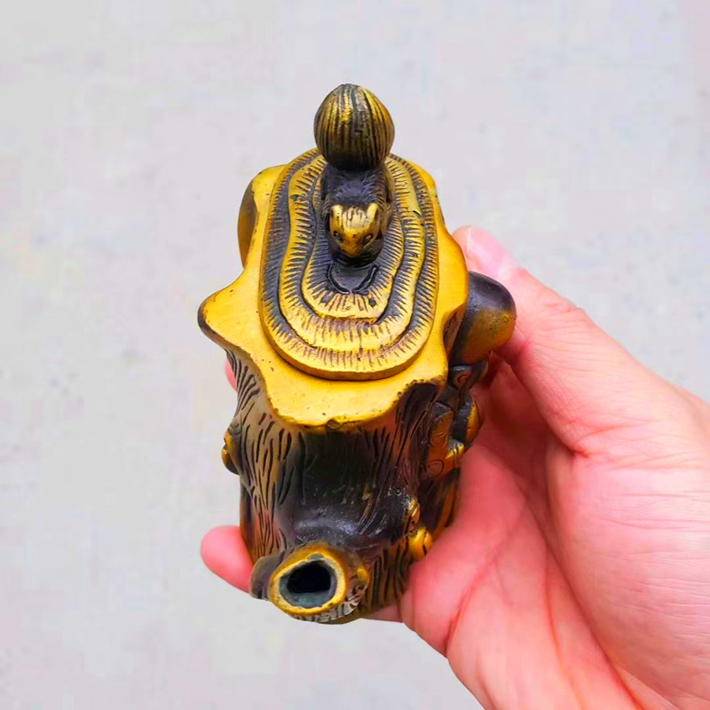 黄铜寿星水壶摆件水滴壶水壶铜壶墨汁壶摆饰工艺品家居装饰品