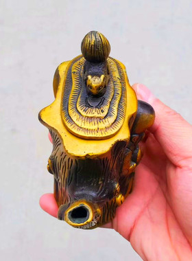 黄铜寿星水壶摆件水滴壶水壶铜壶墨汁壶摆饰工艺品家居装饰品