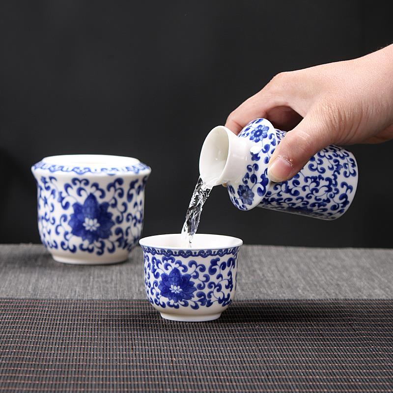 青花瓷分酒器家用陶瓷温酒壶烫酒壶暖酒器黄酒白酒半斤装温酒盅杯