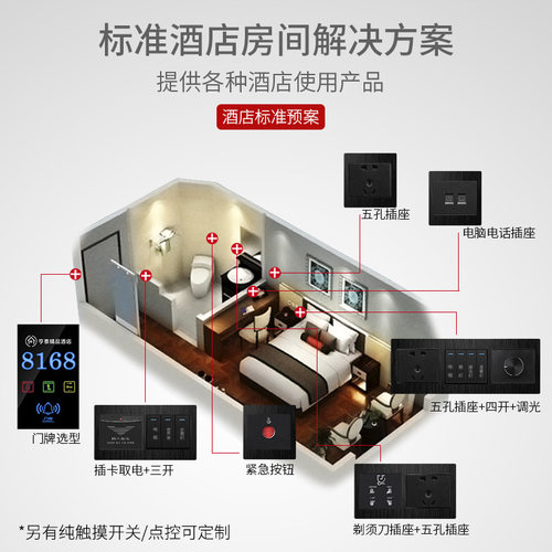 可卡酒店定制客房门显 宾馆发光电子门牌 清理勿扰触摸屏门铃开关