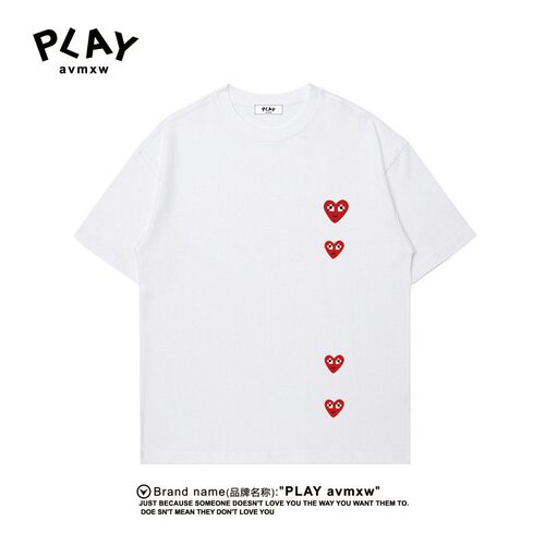 PLAYAVMXW爱心刺绣纯棉T恤情侣款