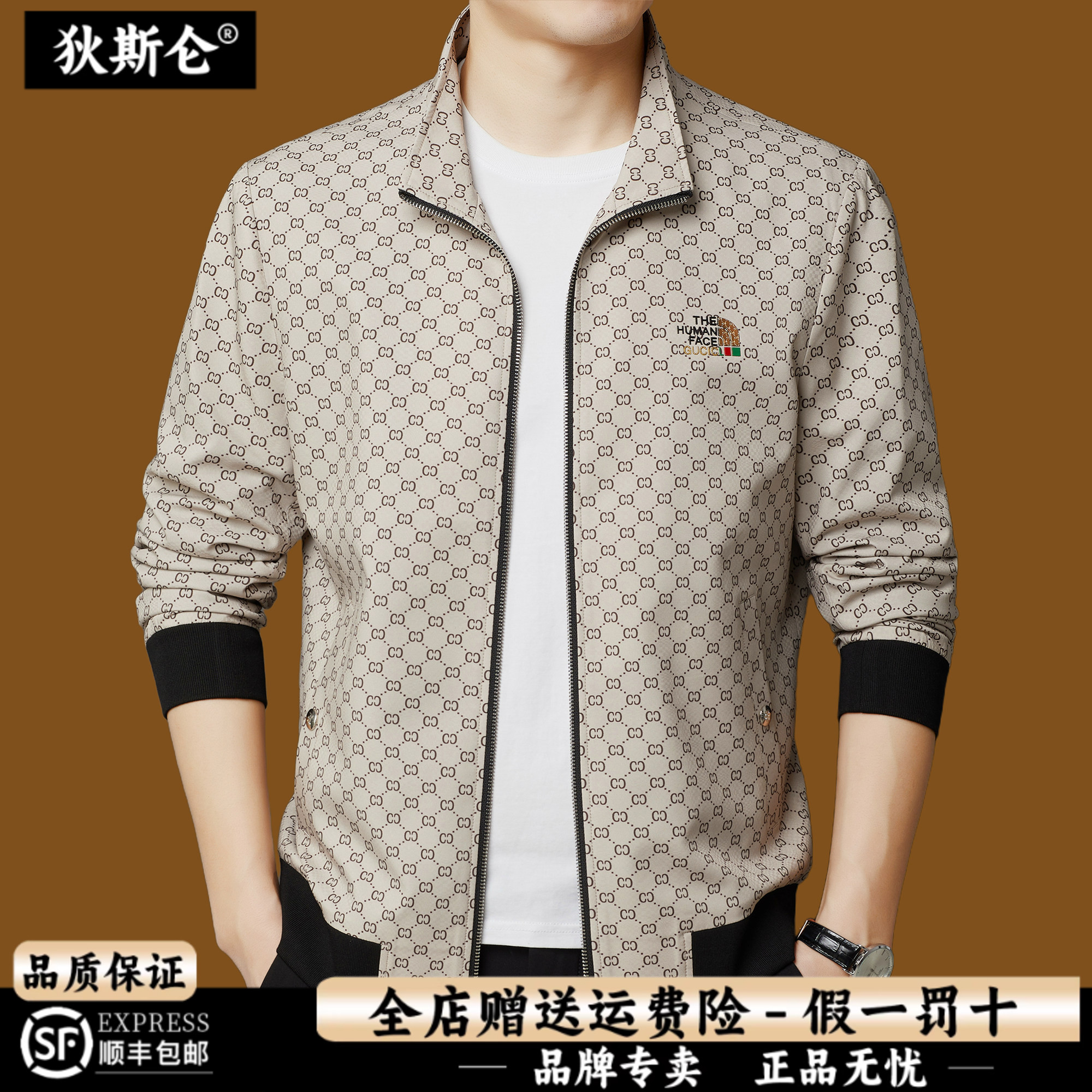 狄斯仑男士立领轻奢夹克春秋薄款图片