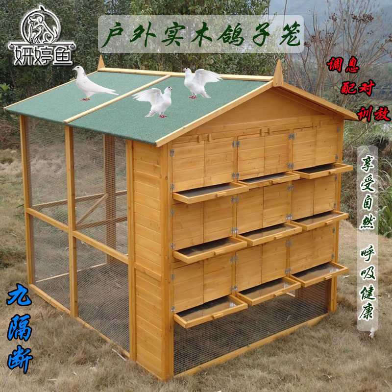 户外鸽子笼鸽舍屋棚鸟笼肉鸽赛鸽配对实木防雨防腐防晒养繁殖鸽窝