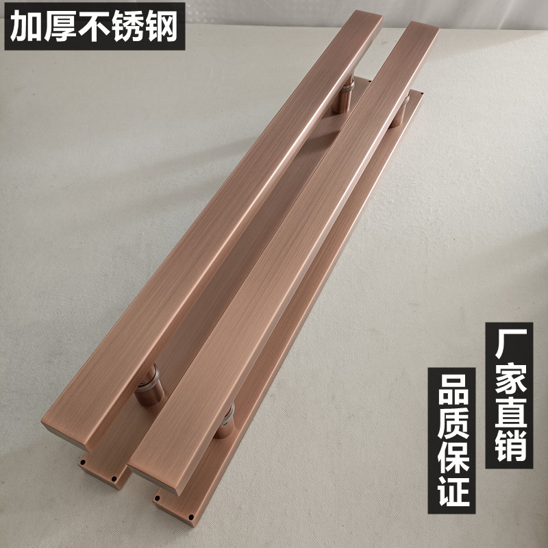 玻璃门拉手加厚不锈钢管木门推拉门把手豪华酒店大门拉手黑色现货