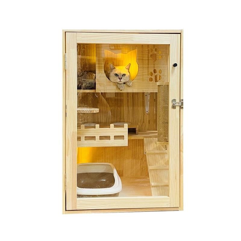 猫别墅实木猫笼猫舍猫柜猫窝猫展示柜笼猫笼子家用猫笼木质宠物