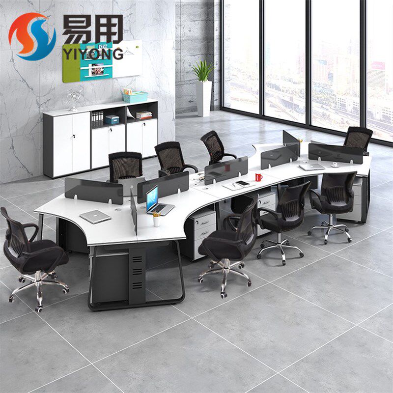办公桌三人位简约现代3人6人办公家具创意办公桌椅组合员工电脑桌