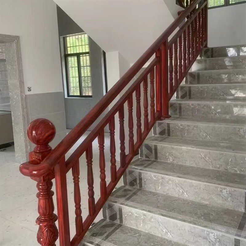 楼梯扶手室内阳台护栏铝艺铝合金栏杆围栏小叶紫檀红家用自己组装