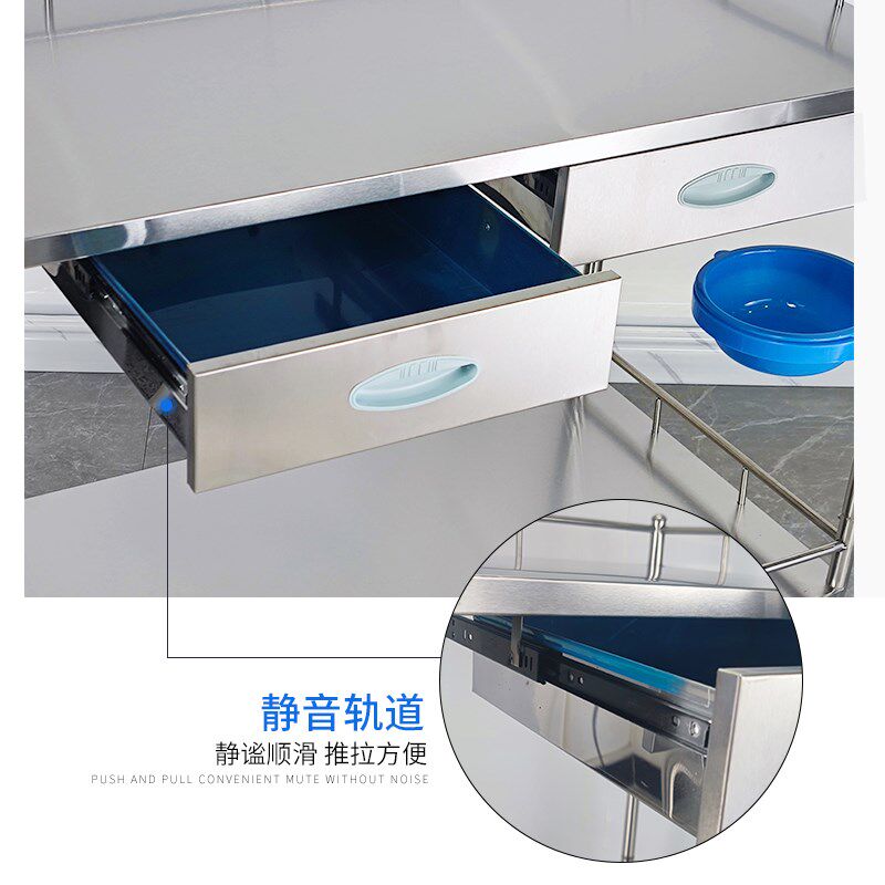 不锈钢推车手术处置台医院加长器械车操作台置物架治疗车双层推车