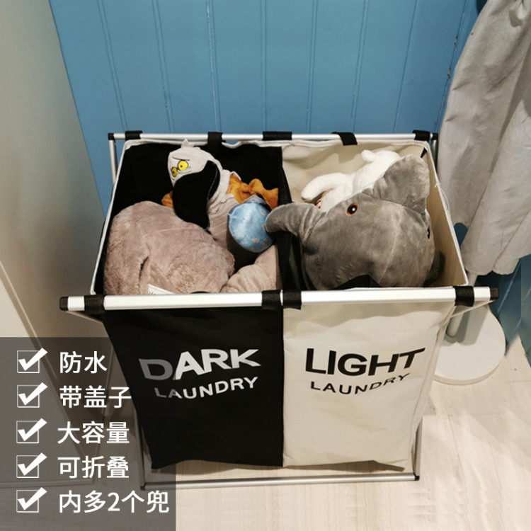 可折叠带盖脏衣篮脏衣服收纳筐 大号洗衣篮脏衣篓防水布料脏衣筐