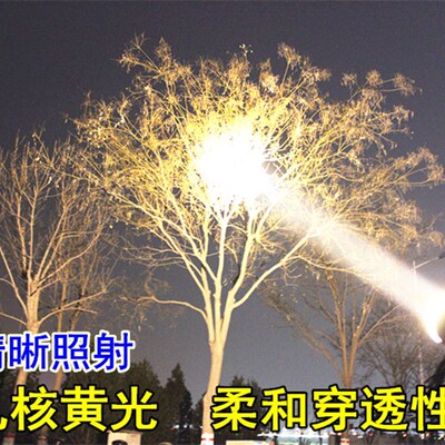 P1000强光头灯九核黄光外接分体电瓶9核超亮钓鱼灯P900充电12V