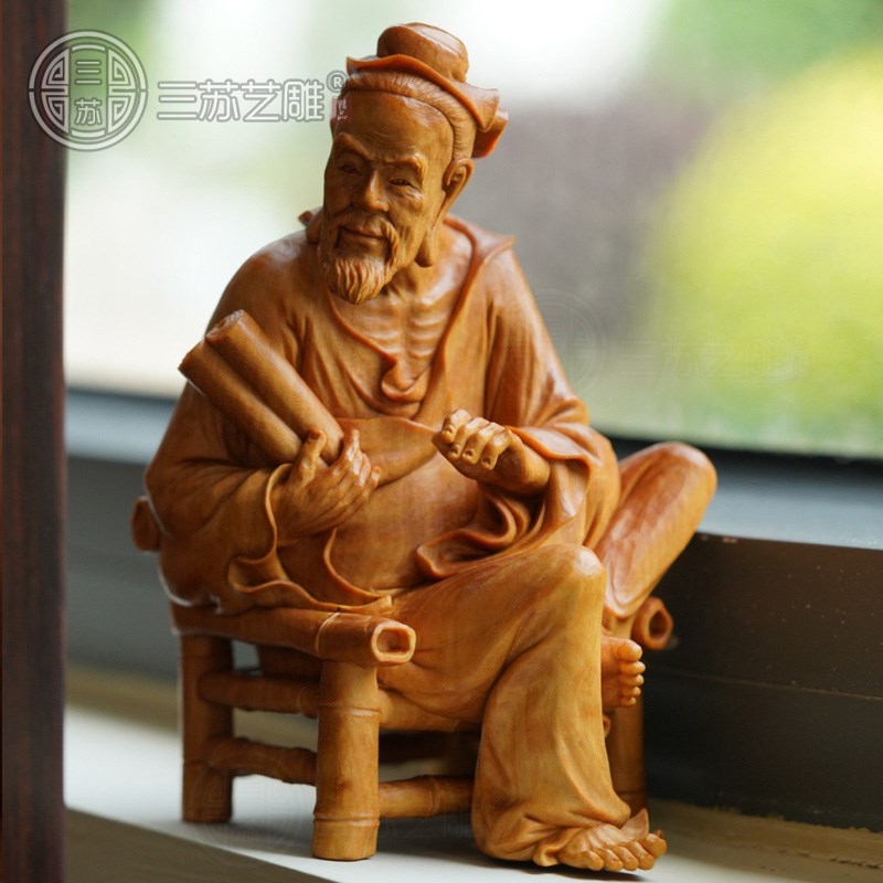 小叶黄杨木雕摆件手工雕刻花鸟工艺品如意家居人物佛像客厅装饰品