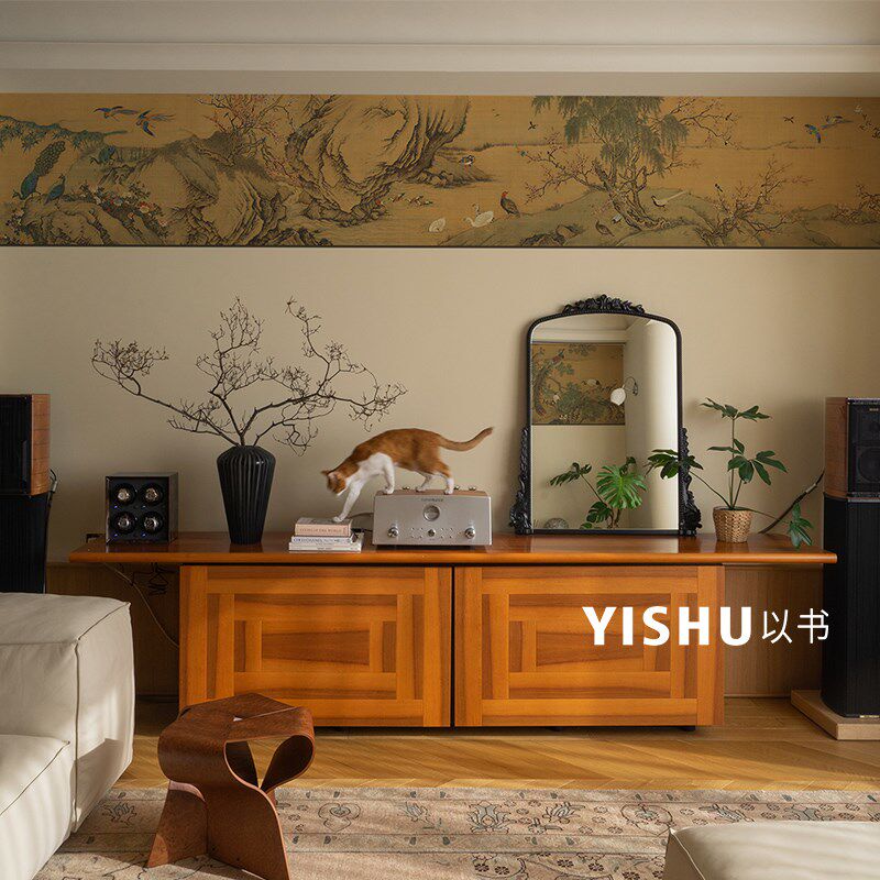 新中式客厅背景墙壁纸壁布复古风卧室床头墙壁画餐厅茶室墙纸墙布