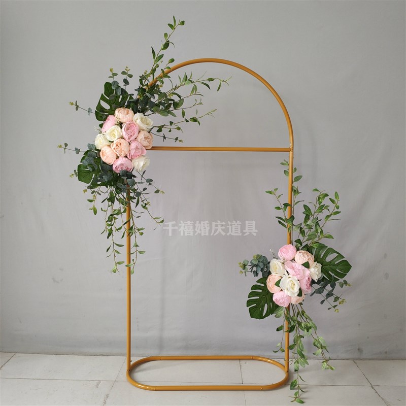 新款婚庆道具指示牌架子欧式摆件婚礼花架迎宾区铁艺方形拱门展架