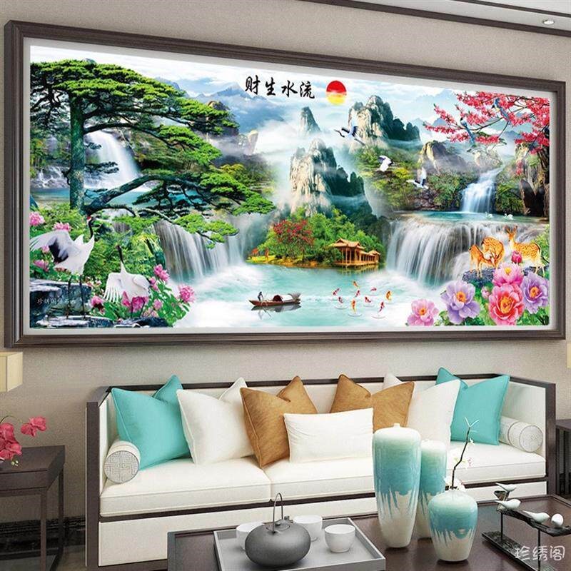 超划算2025新款5d钻石画流水生财花开富贵客厅砖石画手工贴十字绣