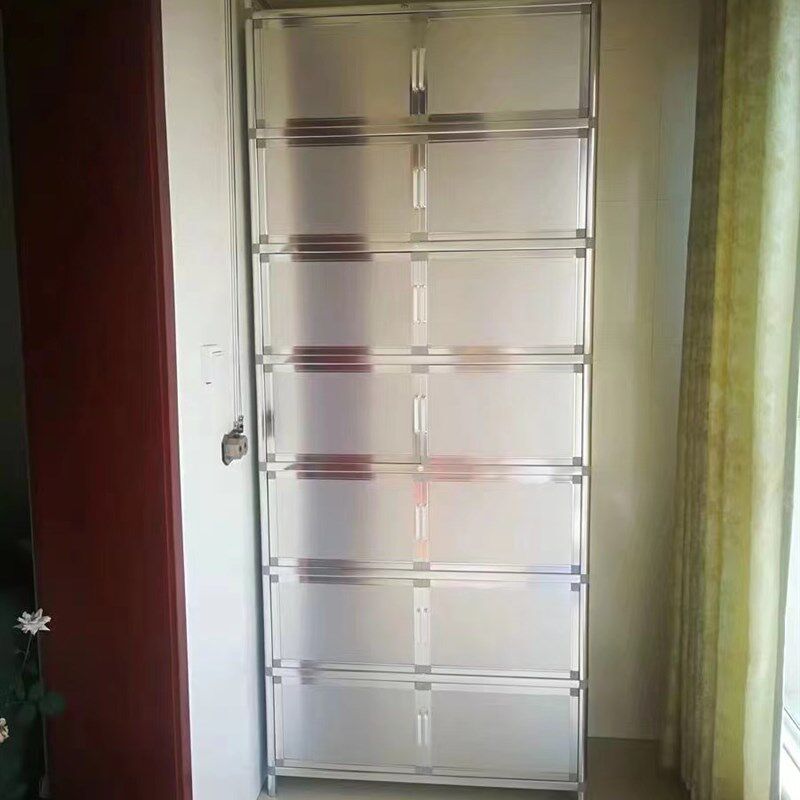不锈钢碗柜家用厨房经济型灶台置物柜简易多层收纳储物柜茶水柜