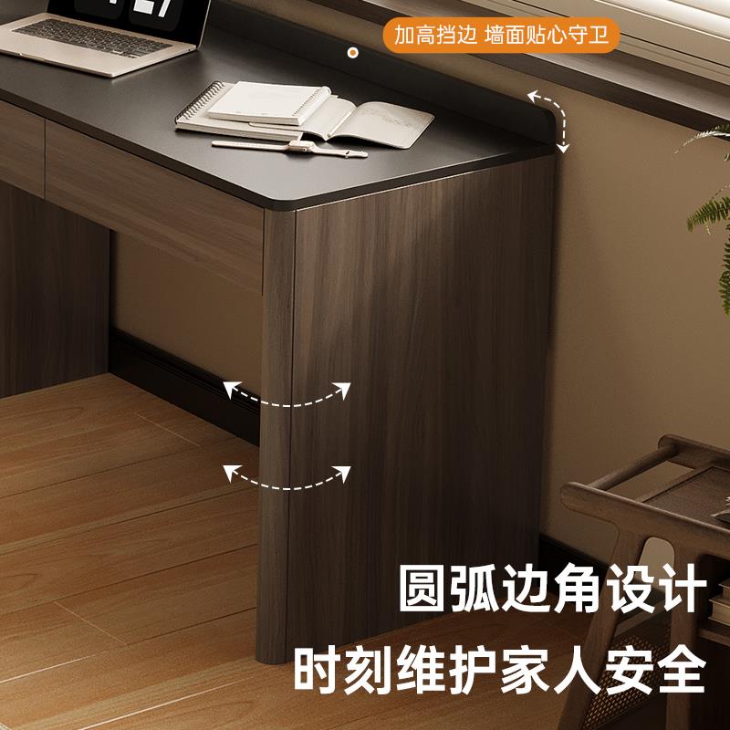 法式复古风客厅书桌卧室家用书房转角书架一体组合书柜电脑桌组合