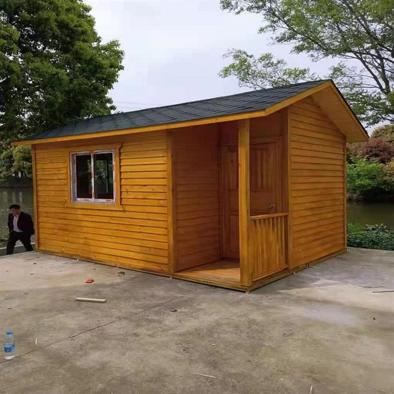 定制防腐木小木屋户外移动售货亭休闲农场别墅组装民宿实木屋设备