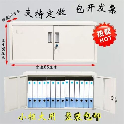 单节柜一层铁皮顶柜财务室文件凭证资料柜学生员工宿舍床下储物柜