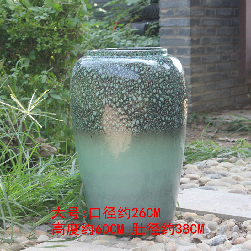 包邮户外庭院陶土落地花盆粗陶组合特大陶罐花瓶陶瓷田园景观花盘