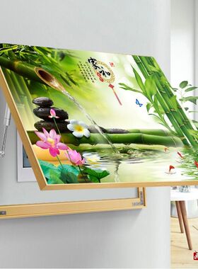 高级电表箱装饰画液压上翻盖弱电箱遮挡画免打孔无痕钉配电箱挂画