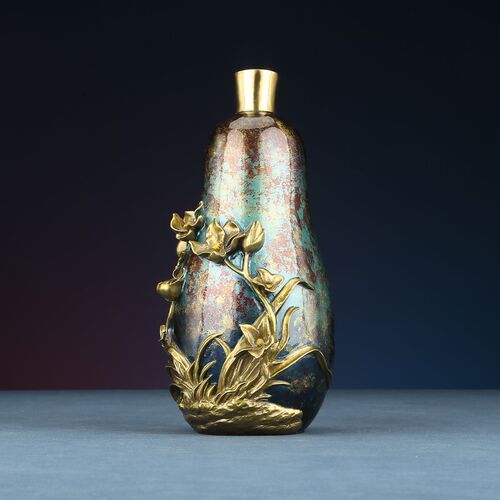 铜欣祥 彩铜小兰花瓶客厅玄关家居装饰品实用摆设干花瓶花插摆件