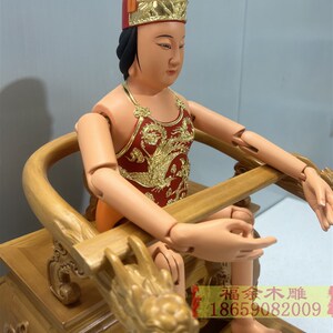 软身妈祖娘娘佛像木雕神像天上圣母金身天后娘娘妈祖海神香樟木