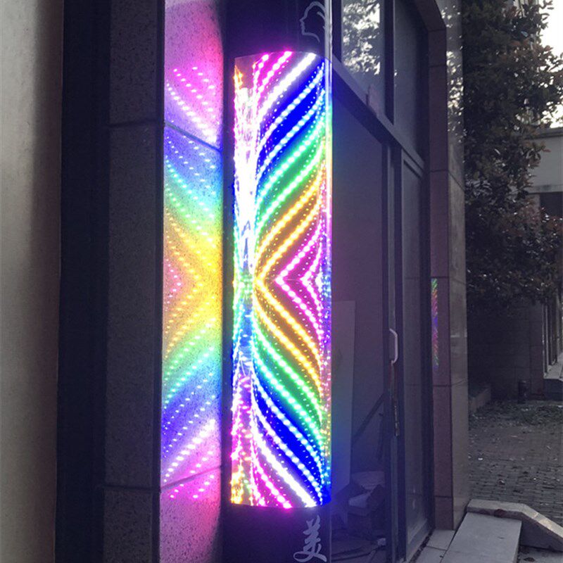 美发转灯户外防水超高亮LED网红理发店门口专用半圆挂墙壁发廊灯