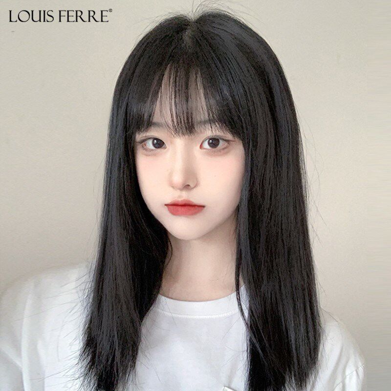 假发真发全真人发女中长发双递针真发全真自然全头套漫画刘海发套