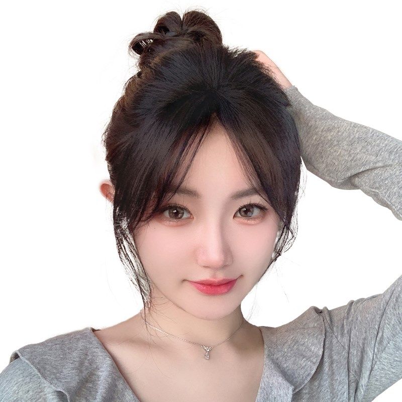 胎毛刘海中分发际线自然隐形前额八字刘海女真发假发片高颅顶神器