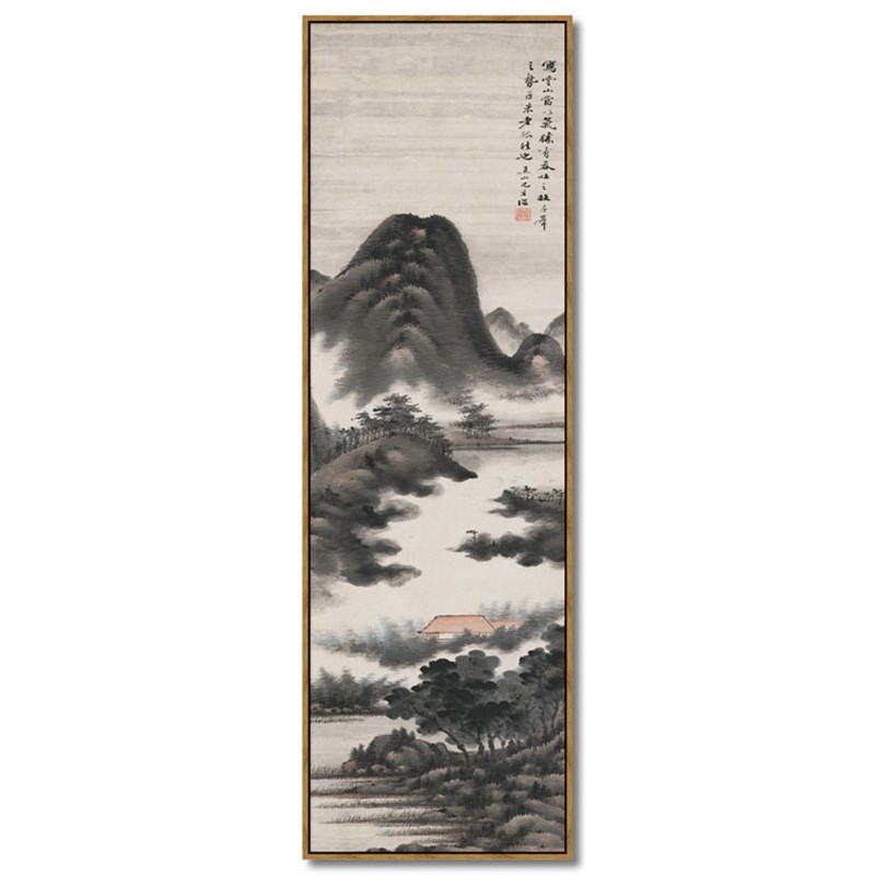米亦堂x水墨四条屏 新中式装饰客厅国画餐厅玄关茶室竖幅山水定做