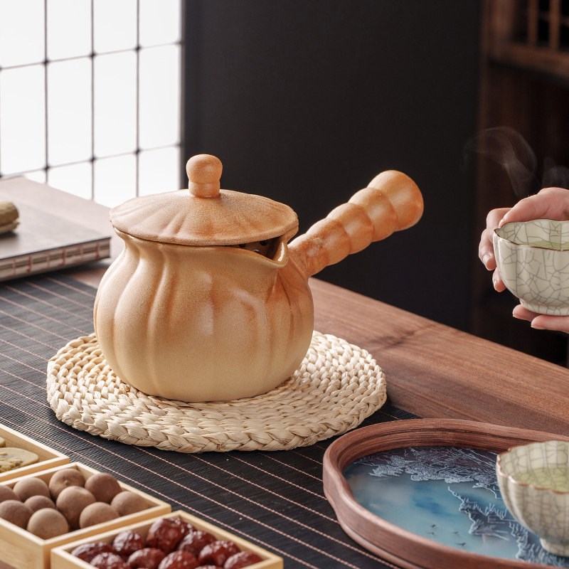 围炉煮茶家用带盖罐罐花茶壶电陶炉煮茶器陶壶烤奶茶罐茶壶陶土罐