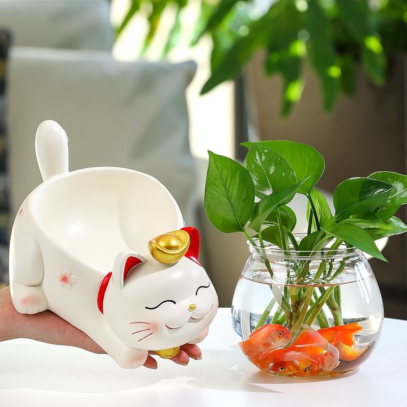 创意花瓶客厅插花小摆件装饰品鱼缸玻璃器皿水养植物绿萝水培花器
