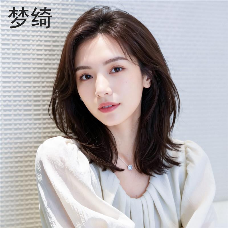 假发全头套女真人发丝中分锁骨发超自然隐形短发假发女全头套