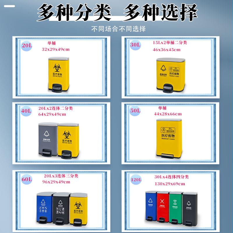 带盖不锈钢垃圾卫生桶室内医疗院废弃物口腔诊所生活分类大小号桶