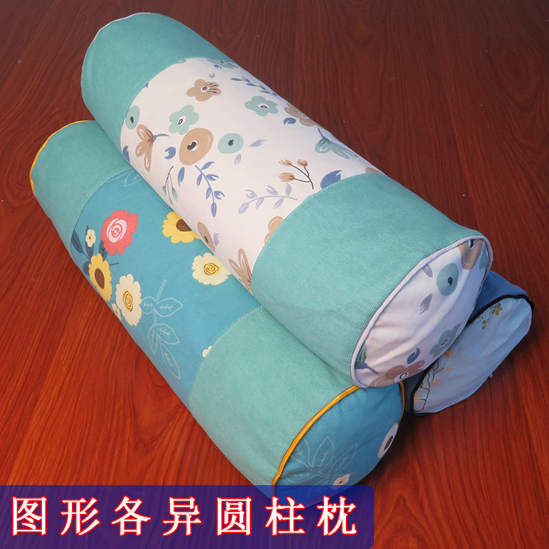 抛光樱桃核圆柱枕头枕芯填充物老粗布枕头颈椎睡眠花草枕护颈颗粒