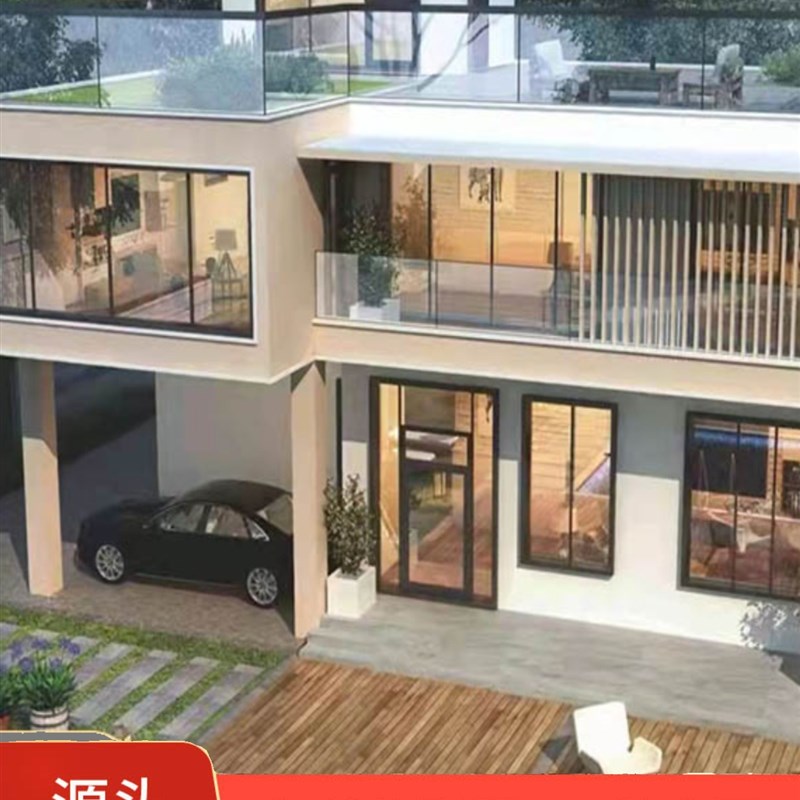 重轻钢别墅现代风一体式装配式钢架结构房屋新农村自建房图纸设计图片
