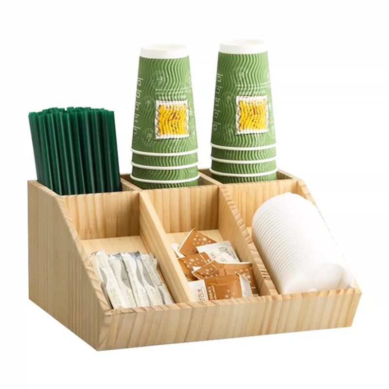 包邮一次性杯架咖啡奶茶店吧台纸杯架纸巾吸管收纳盒取分杯器商用
