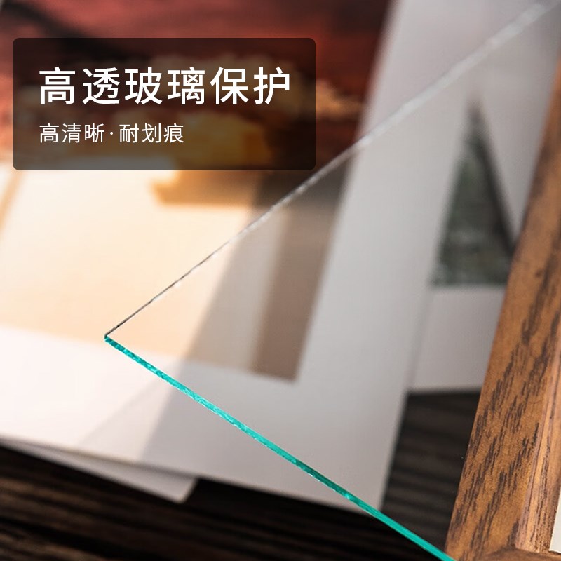 创意搞笑猛虎双面旋转小相框摆台高级感实木摆件照片定制打印画图片
