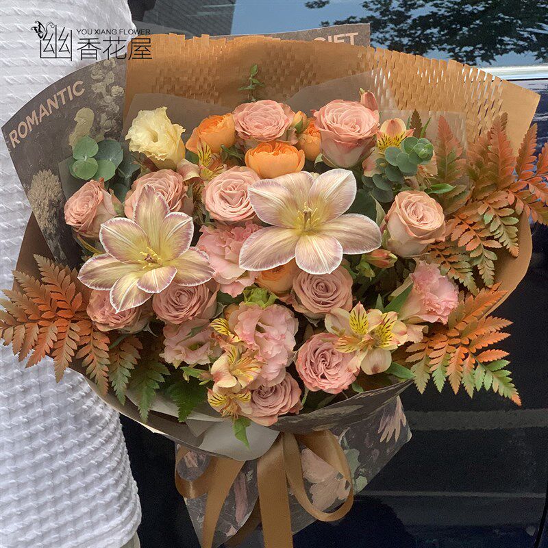 母亲节上海武汉鲜花同城速递向日葵玫瑰混搭花束朋友生日专人配送