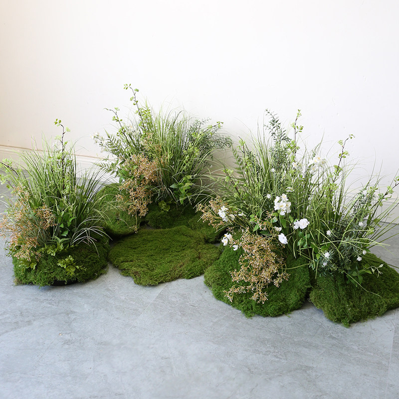 高仿真青苔草丛造景室内花园饭厅庭院假绿植插花软装仿生花丛景