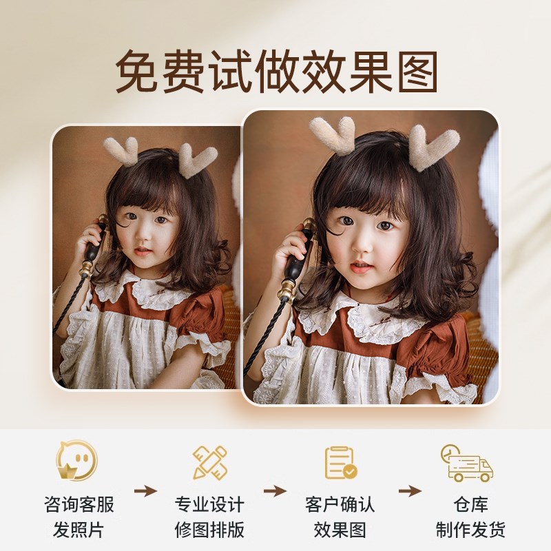 全家福相框摆台定制洗照片高清相片做成水晶婚纱照打印相簿加制作