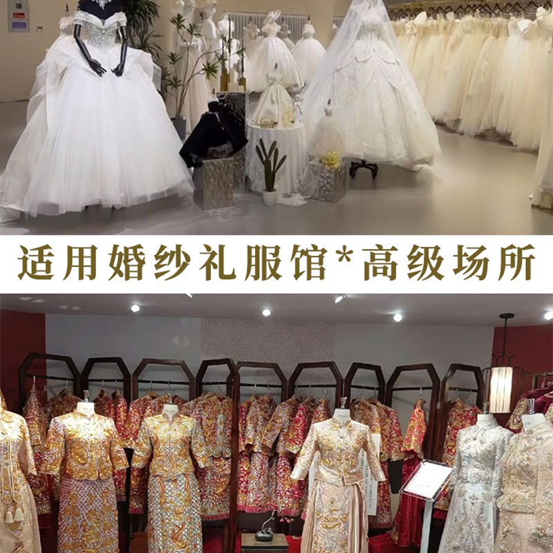 影楼工作室礼服店高档展示架高档婚纱架子不锈钢禾服挂衣架银色