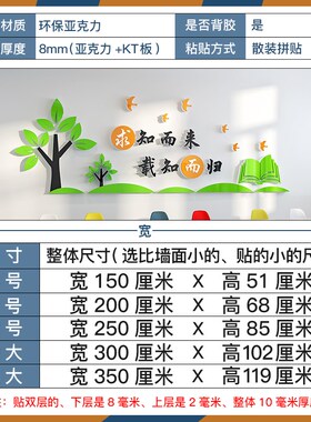 班级文化墙布置教室小学生辅导托管班墙面装饰阅览室图书馆贴纸画