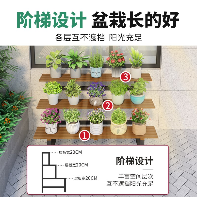 花架置物架阳台2026新款铁艺花架子客厅落地式多层花盆层架植物架