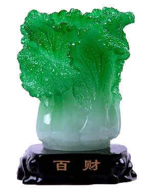 笔筒创意时尚可爱玉白菜摆件家居装饰摆设招财实用礼品教师节礼物